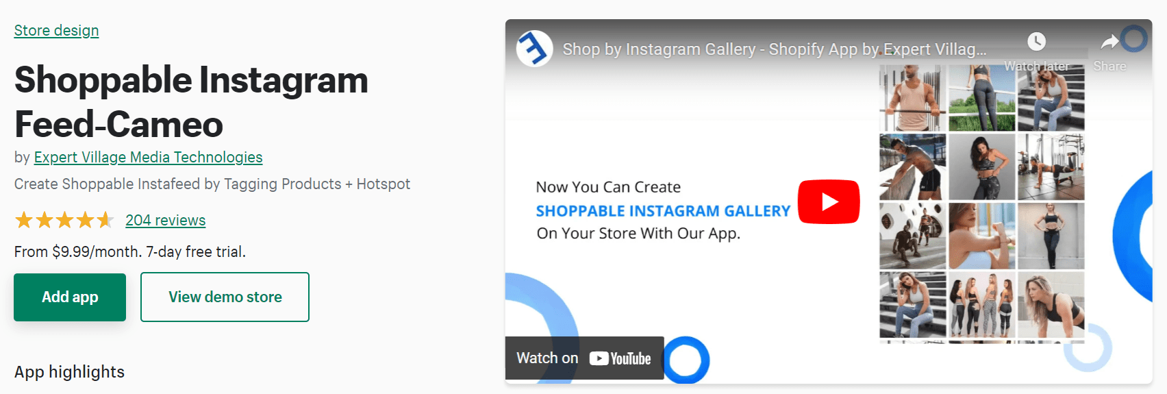 Shoppable Instagram Feed App