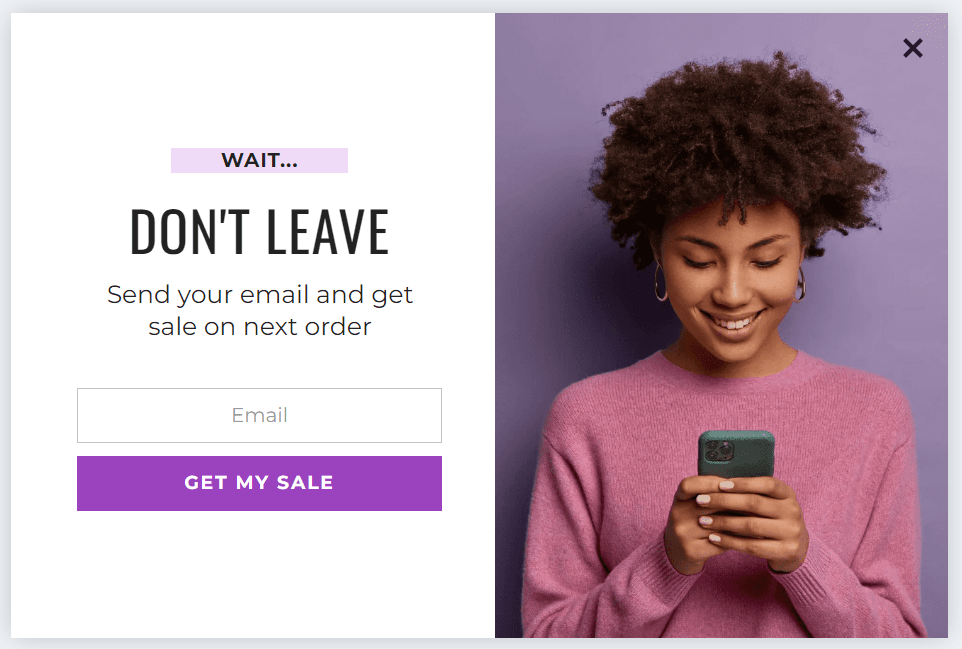 Email signup popups