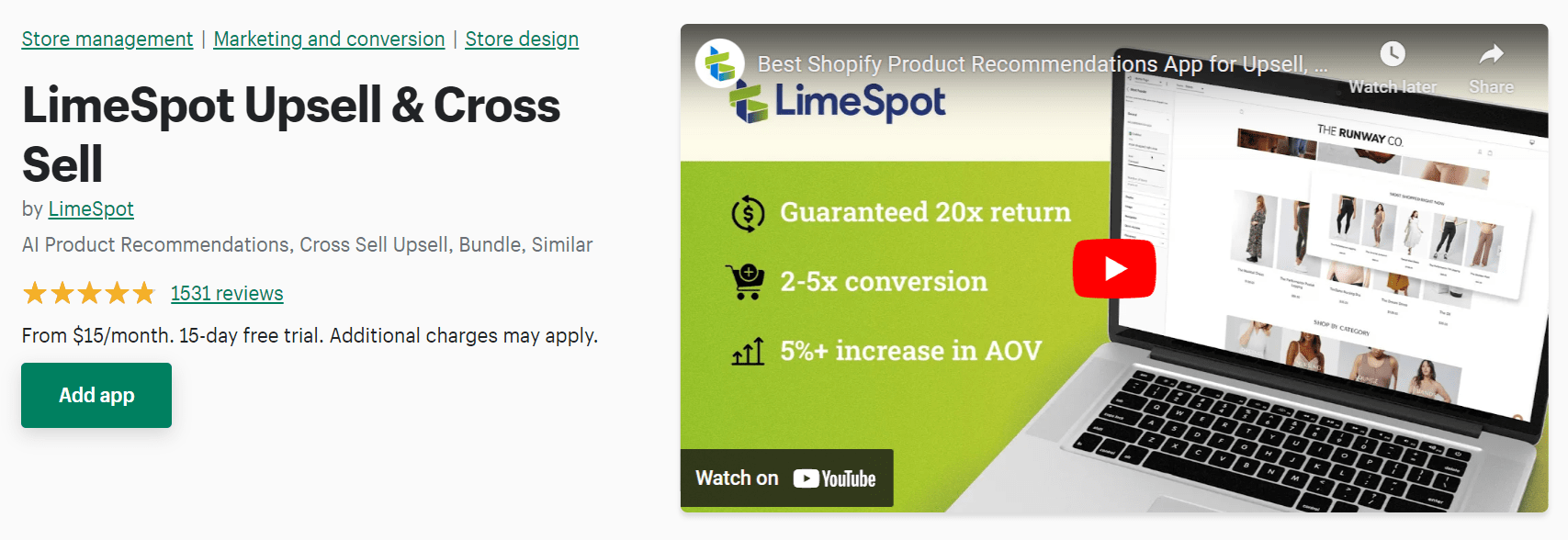 Limespot upsell and cross sell