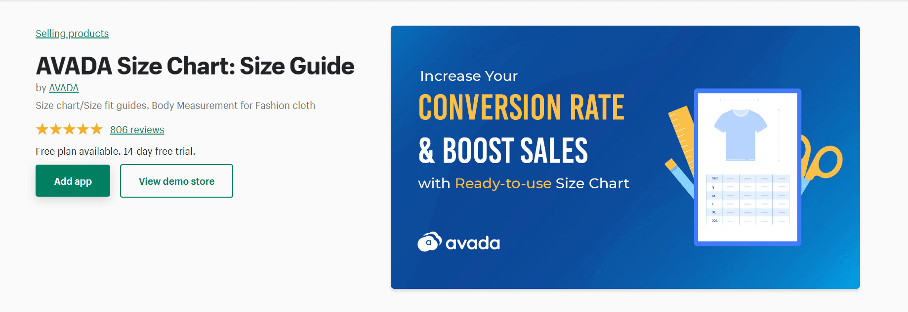 Avada Size Chart Popup