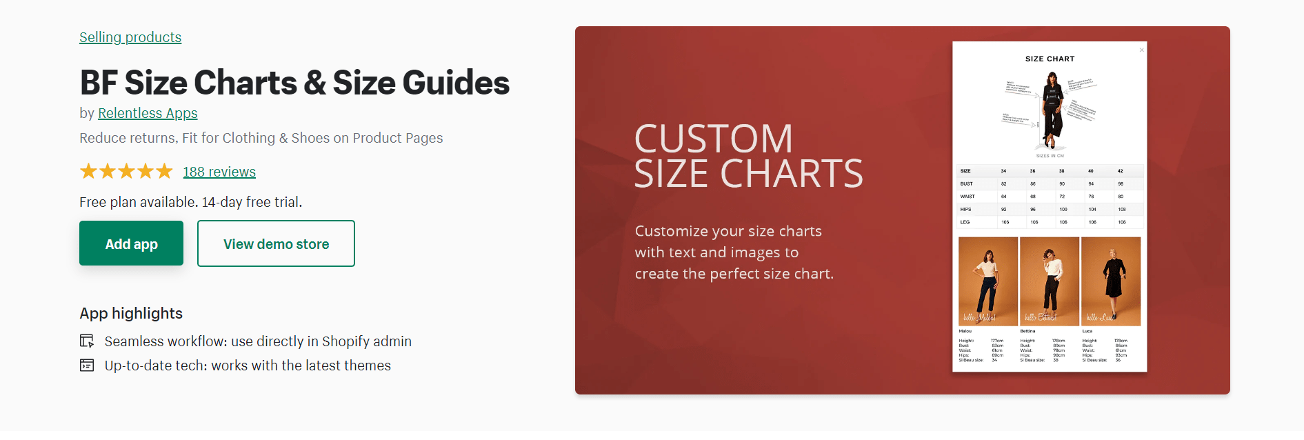 Shopify Size Chart Popup