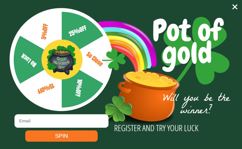 Spin to win popup