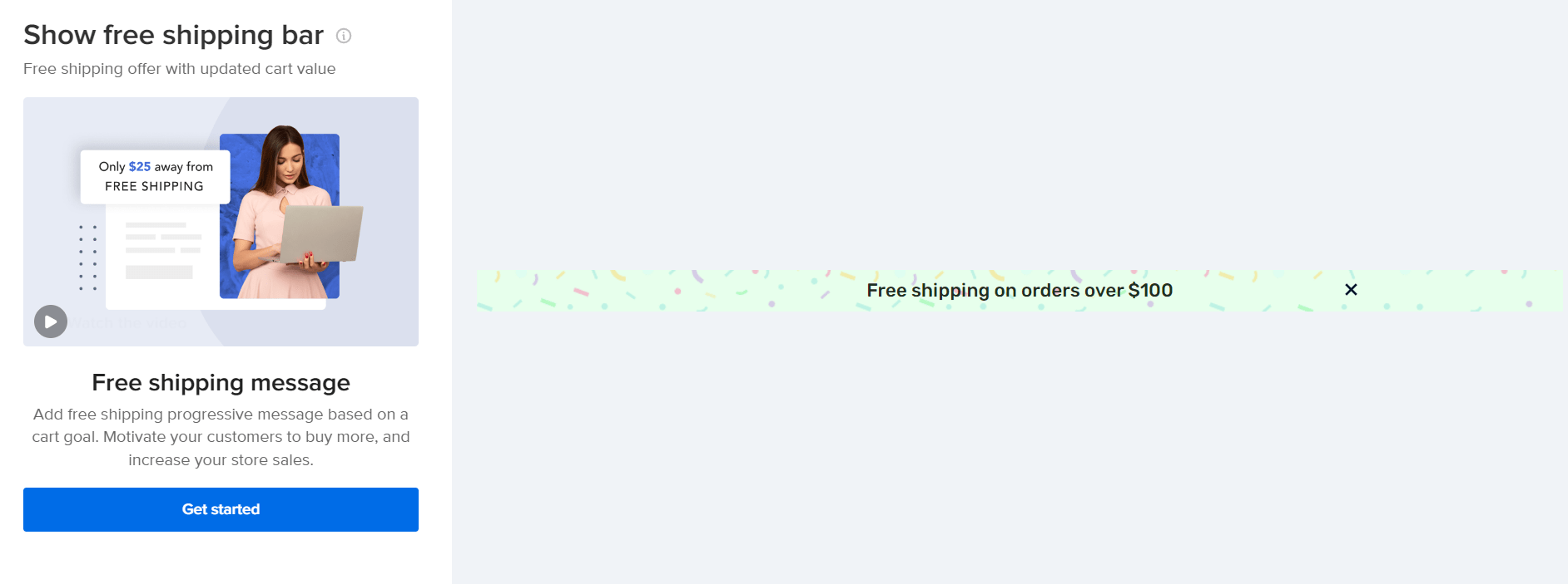 shopify free shipping bar