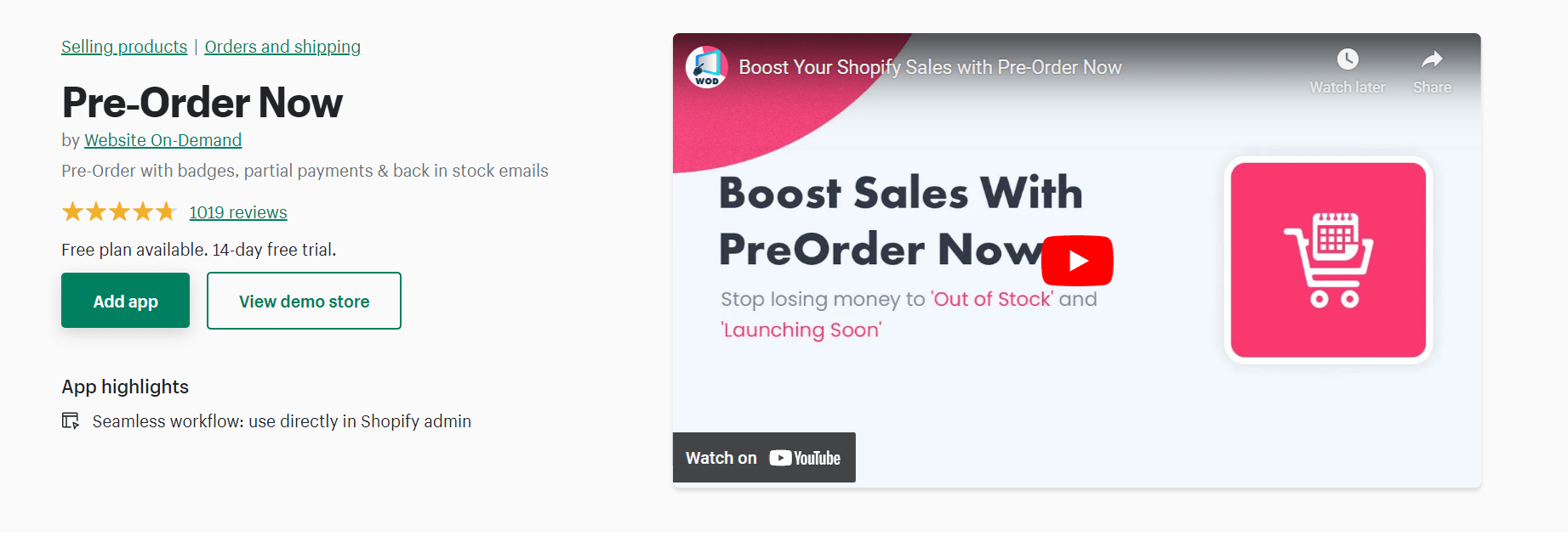 Shopify preorder app + back in stock & coming soon