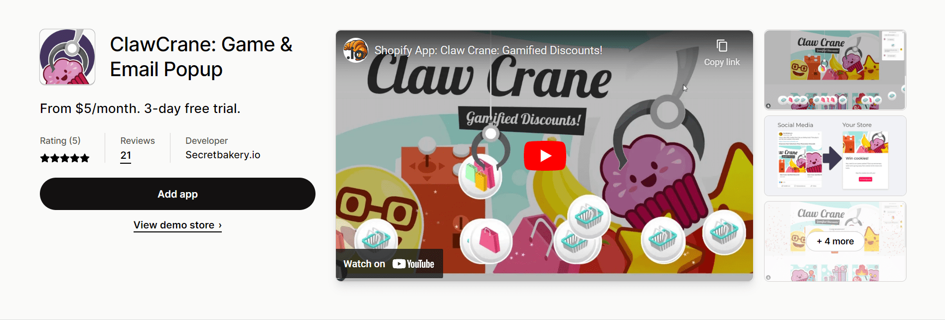 Clawcrane Shopify Gamification App