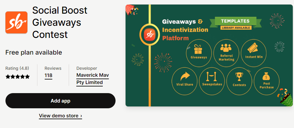 Social boost giveaway app