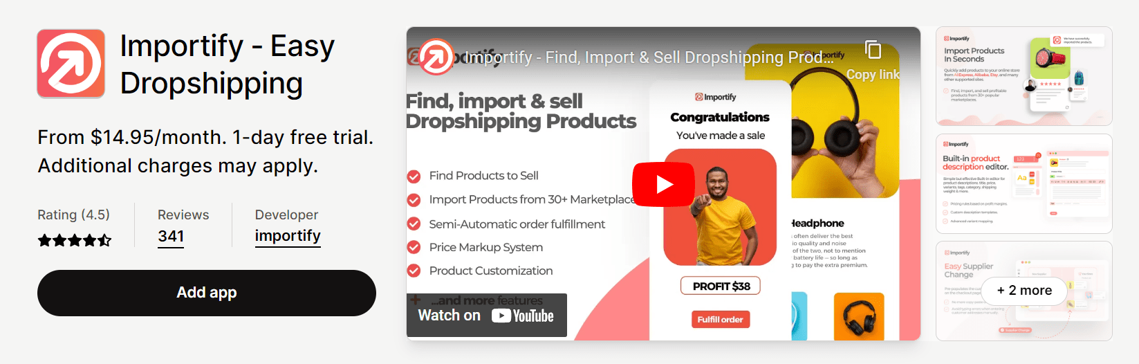 Importify dropshipping app