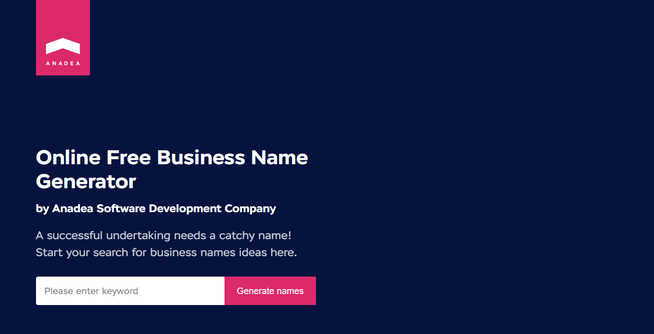 Anadea business name generator