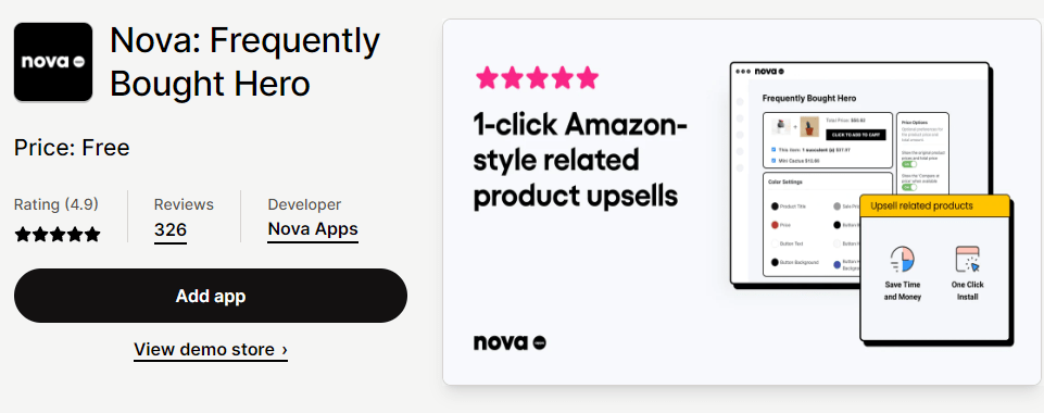 Nova Frequently Bought App