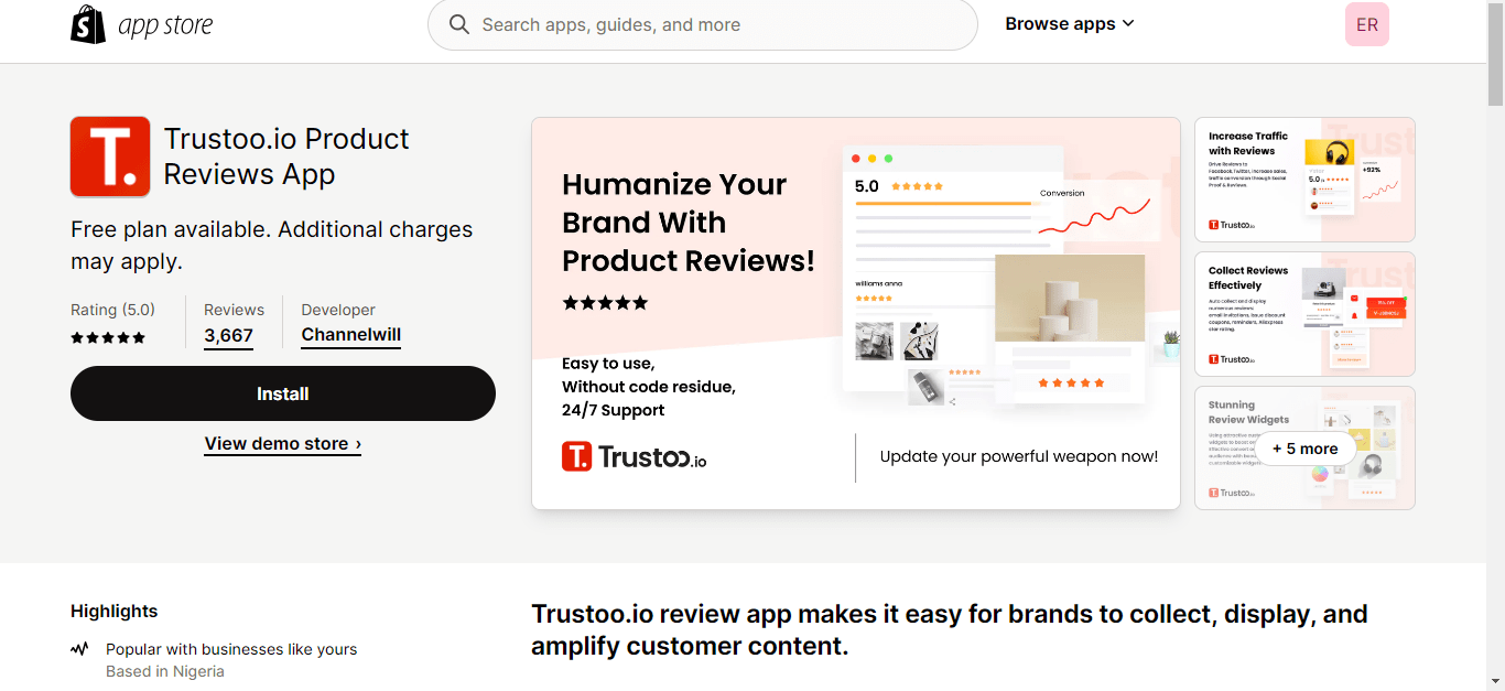 Trustoo.io - best product review apps for Shopify