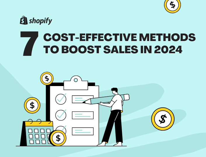 Illustration of a man highlighting cost-effective methods to boost sales in 2024