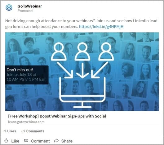 webinar promotion social media