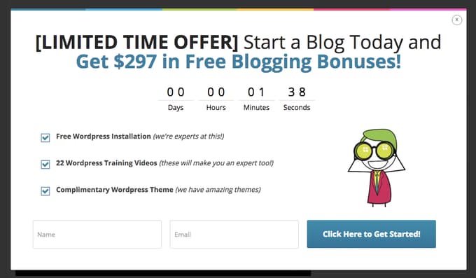 Limited time offer using countdown