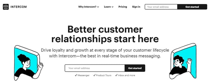 Subscription box in the main menu (intercom)