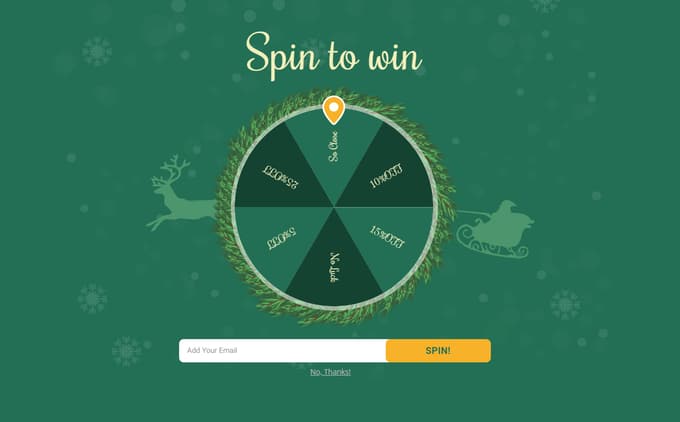 Green spin to win template