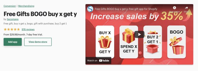 Shopify BOGO apps