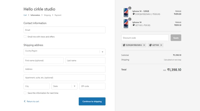 Shopify discount combination