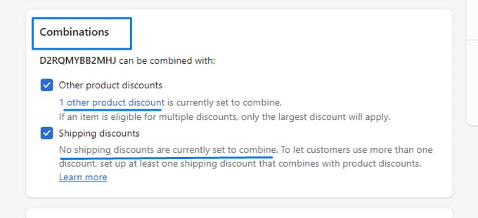 Shopify multi discount codes