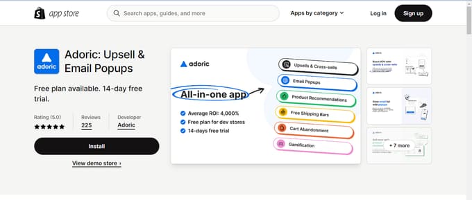 Adoric: Upsell & Product Recommendation