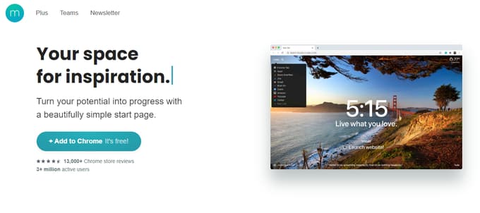 A Google Chrome Extension, Momentum. 