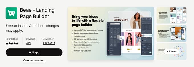 Beae Landing Page Builder
