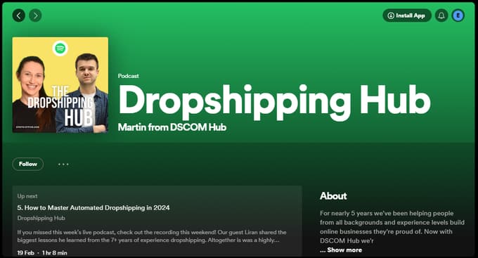 Top dropshipping podcasts: The Dropshipping Hub