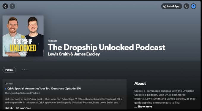 The Dropship Unlocked Podcast Podcast on Spotify Google Chrome 2024