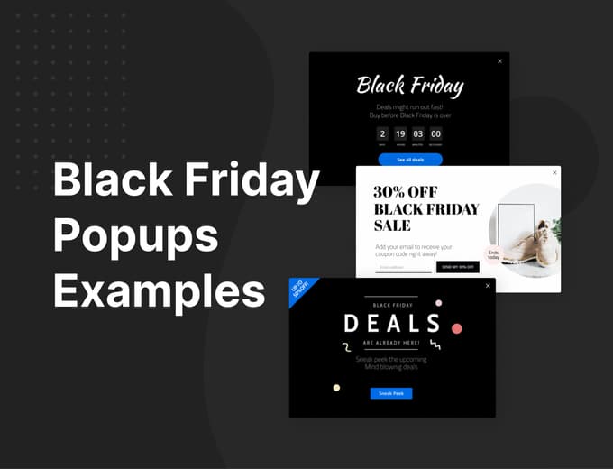 A grid of Black Friday popup templates for online stores