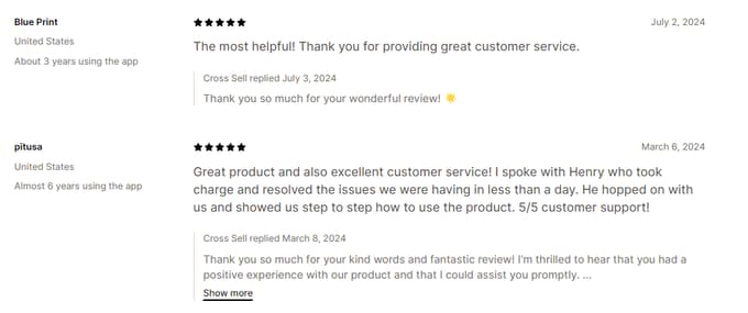 What customers say about Cross Sell & Upsell by SSC
