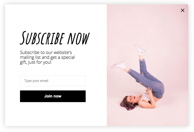 Subscription pop-up