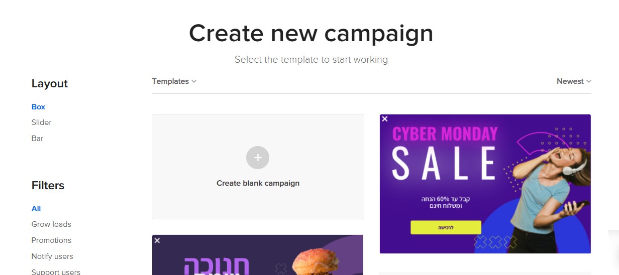 Create new campaign