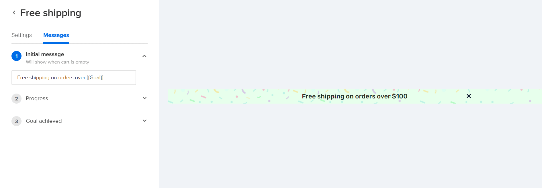 Free shipping bar